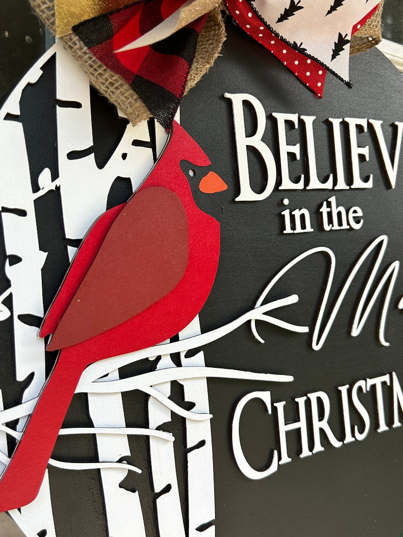 Close up of the finished door sign.