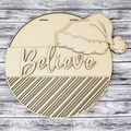 Believe Santa Hat DIY door sign for crafters.