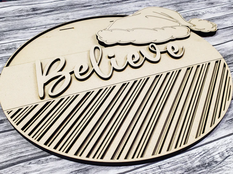Close up of the unfinished DIY sign.