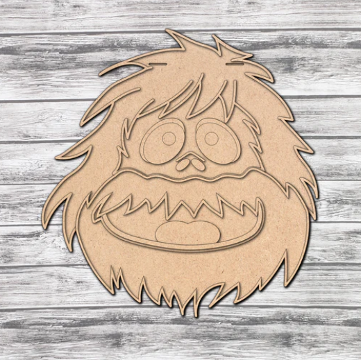 Unfinished Bumble door sign DIY project for crafters.