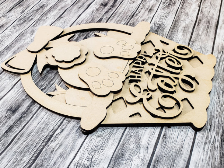 Close up of the unfinished DIY sign.
