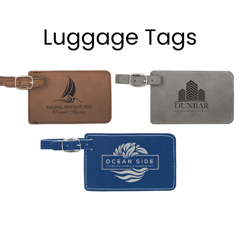 Travel luggage tags with your business logo.