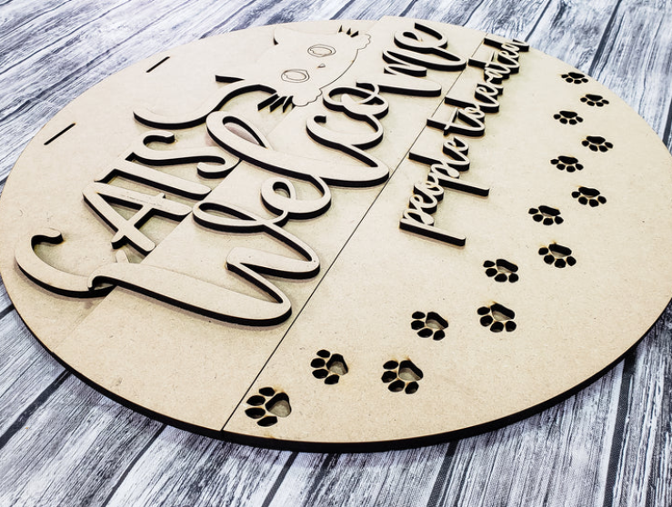 Close up of the unfinished DIY sign.