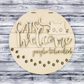 Cats Welcome DIY blank door sign for crafters. 