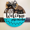 Cats Welcome finished door sign.