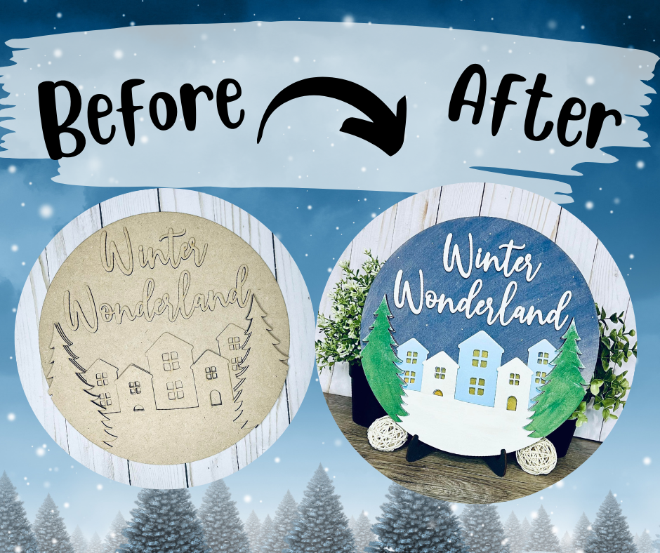Before and after sample of the sign.