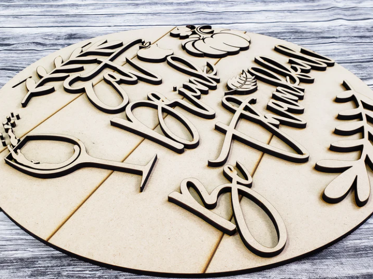 Close up of the unfinished DIY sign.