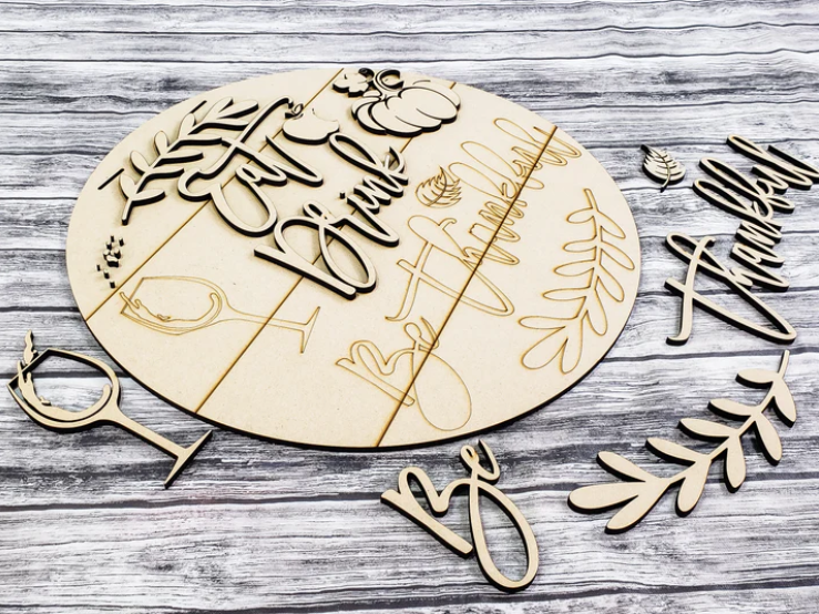 Close up of the unfinished DIY sign.