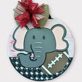 Elephant, football and houndstooth finished door sign.