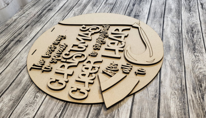 Close up of the unfinished DIY sign.