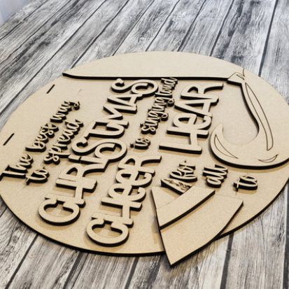 Close up of the unfinished DIY sign.