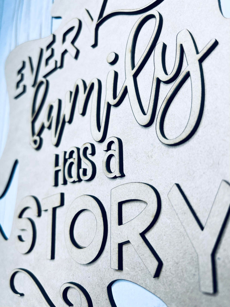 Close up of the unfinished DIY sign.