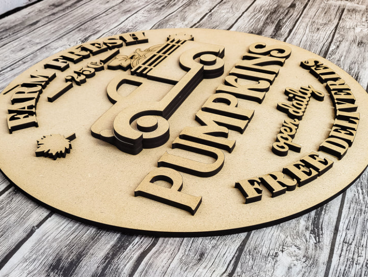 Showing the 3d layers of the unfinished sign.
