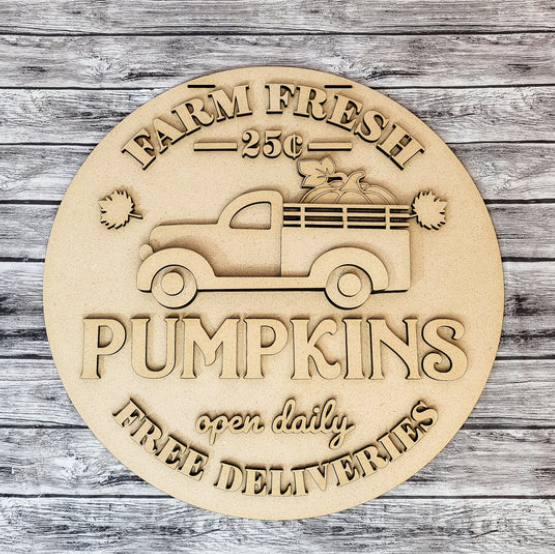 Farm Fresh old truck fall door sign.