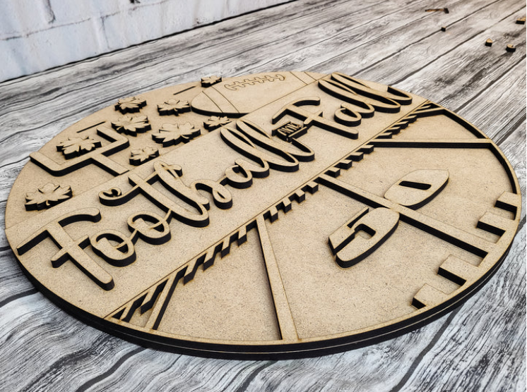 Close up of the unfinished DIY sign.