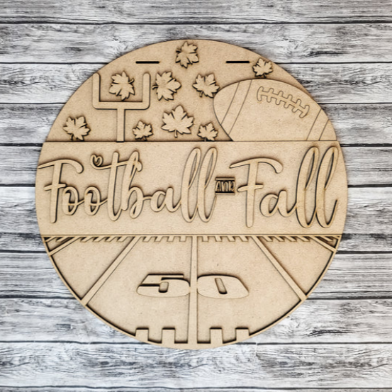 Football and Fall DIY blank door sign for crafters.