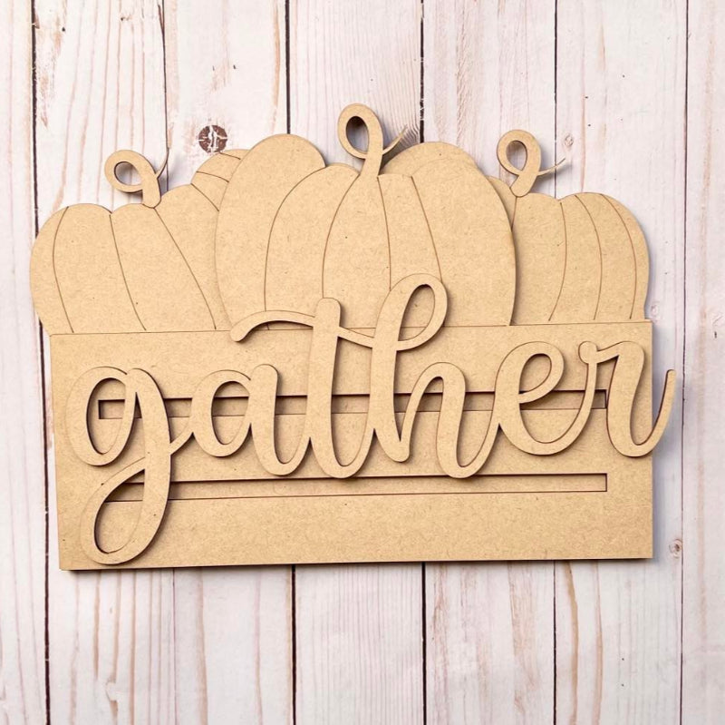 Gather Pumpkins blank sign for DIY crafters.