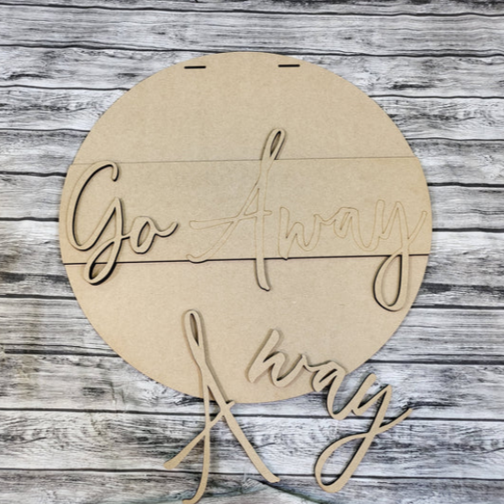 Close up of the unfinished DIY sign.