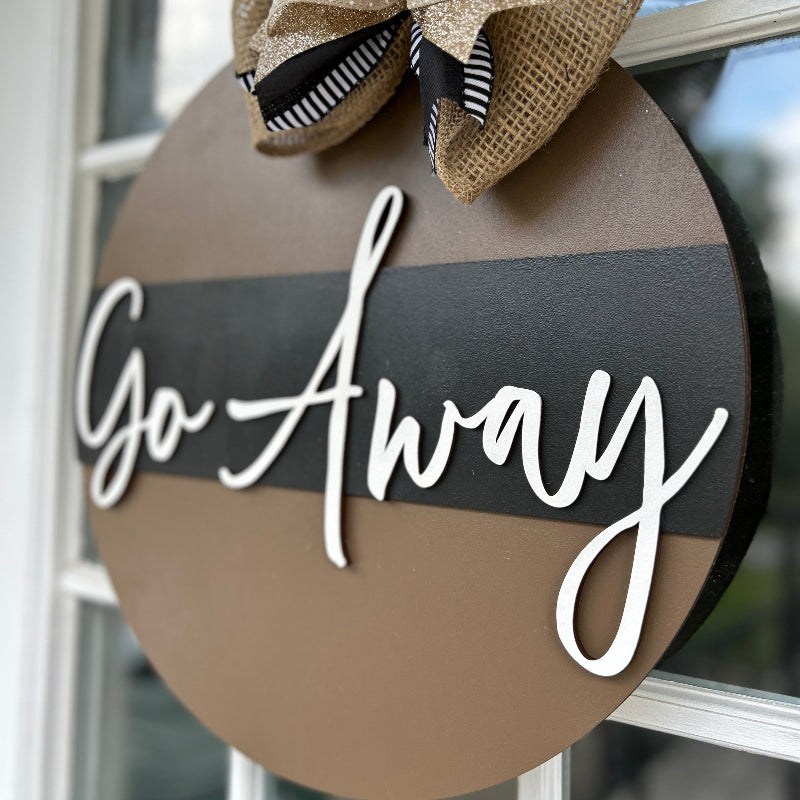 Close up of the finished door sign.