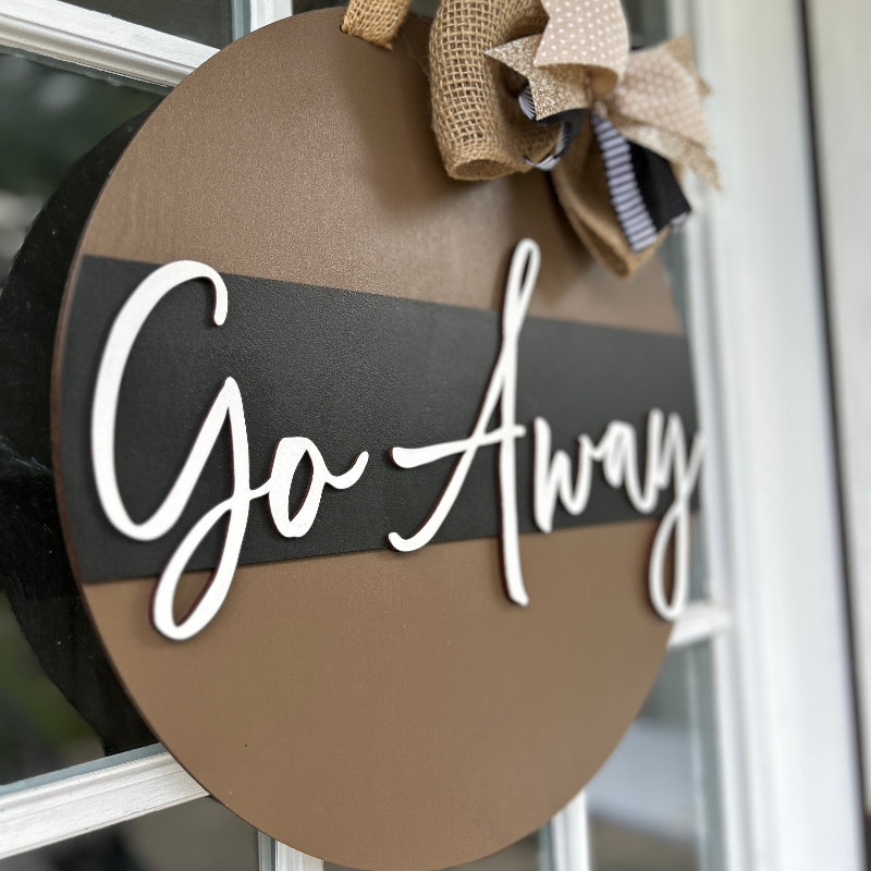 Close up of the finished door sign.