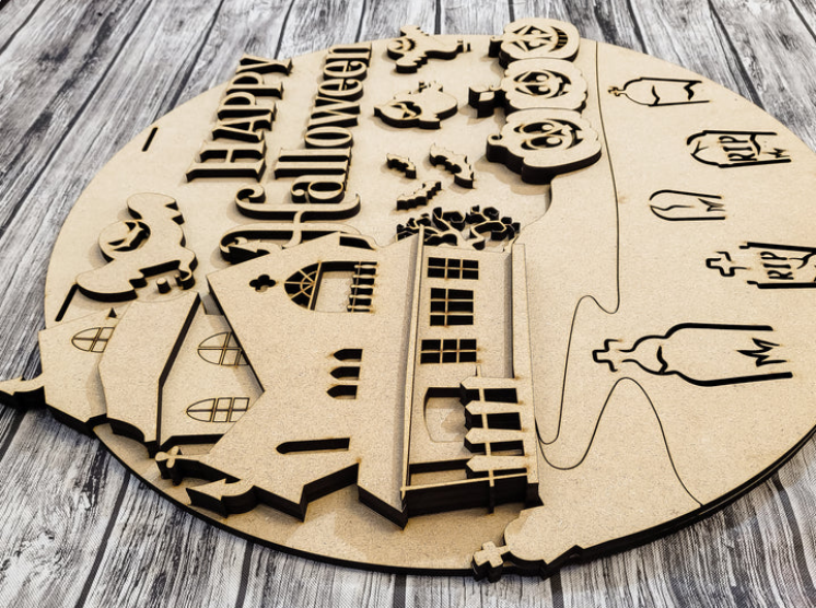 Close up of the finished door sign.
