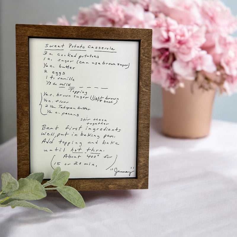 Turning a hand written letter into a cherished sign.