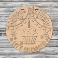 Happy Birthday, Let's Celebrate with a cupcake DIY door sign for crafters.
