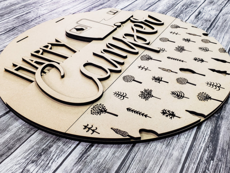 Close up of the unfinished DIY sign.