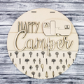 Happy Camper DIY door sign for crafters.