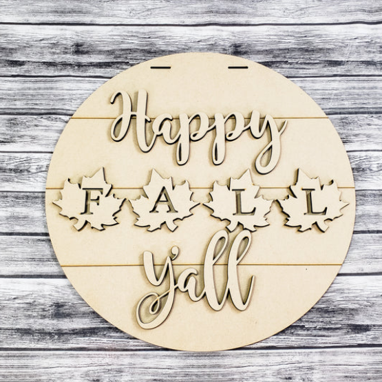 Happy Fall Yall DIY door sign for crafters.