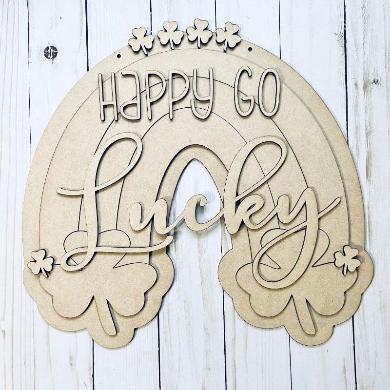 Happy Go Lucky blank sign for DIY crafters.