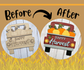 Before and after of the Halloween sign you can make.