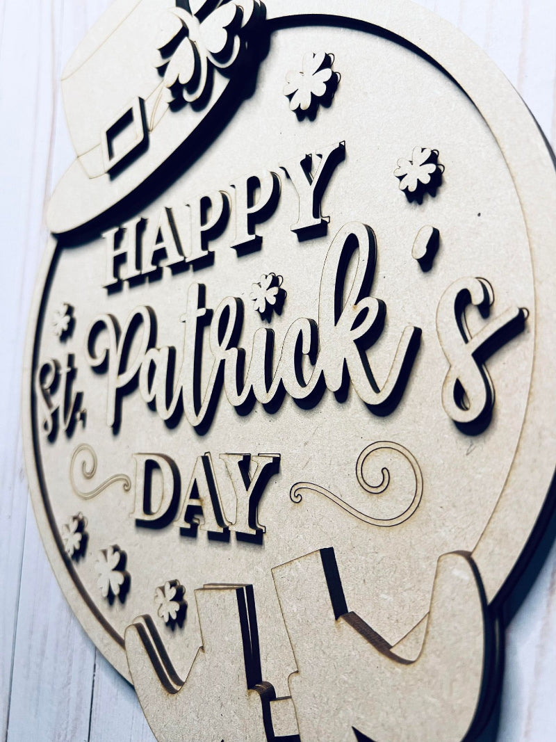 Close up of the unfinished DIY sign.