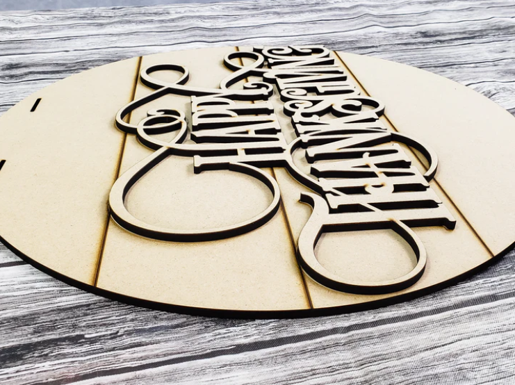 Close up of the unfinished DIY sign.