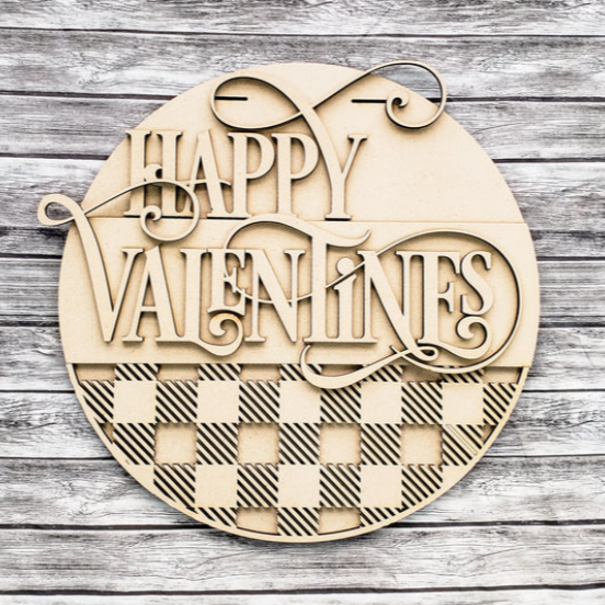 Happy Valentine's Day blank sign for DIY crafters.