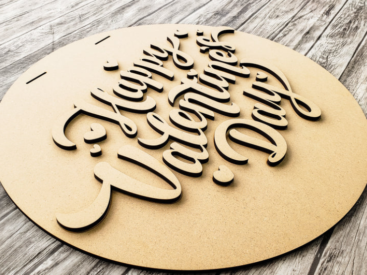 Close up of the unfinished DIY sign.