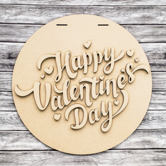 Happy Valentine's Day blank sign for DIY crafters.