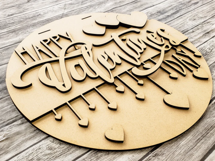 Close up of the unfinished DIY sign for crafters that you will receive.