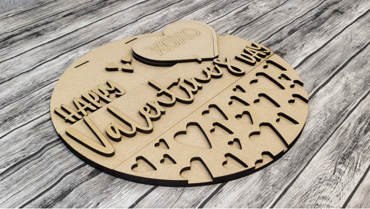 Close up of the unfinished DIY sign.