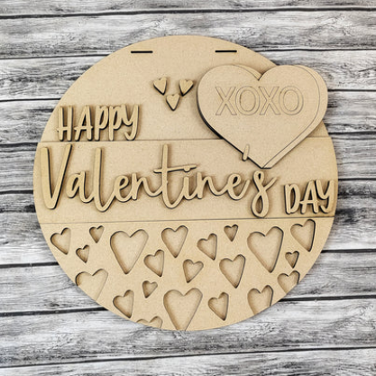 Happy Valentine's Day blank sign for DIY crafters.