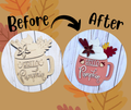 Before and after sample of the sign.