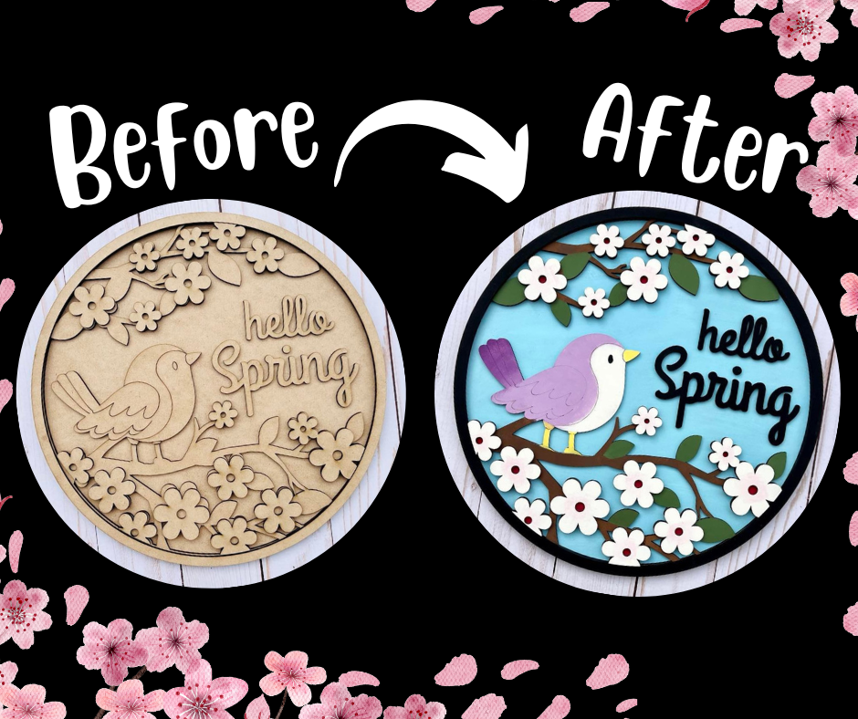 Before and after sample of the sign.
