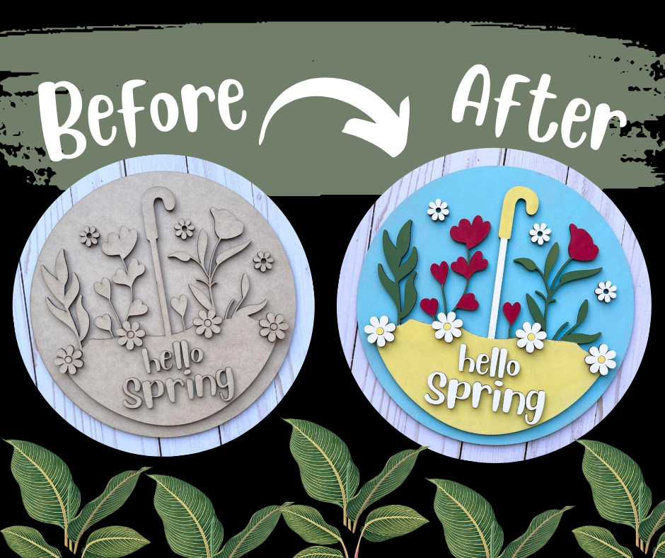 Before and after sample of the sign.