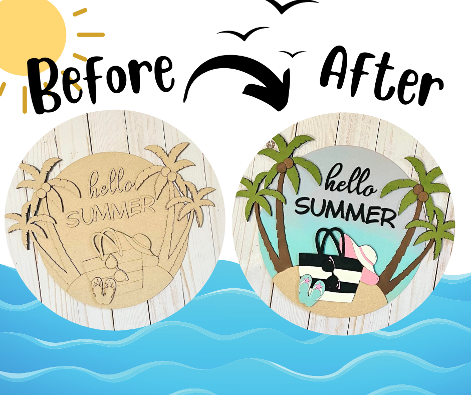 Before and after sample of the sign.