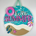 Hello Summer beach door sign.