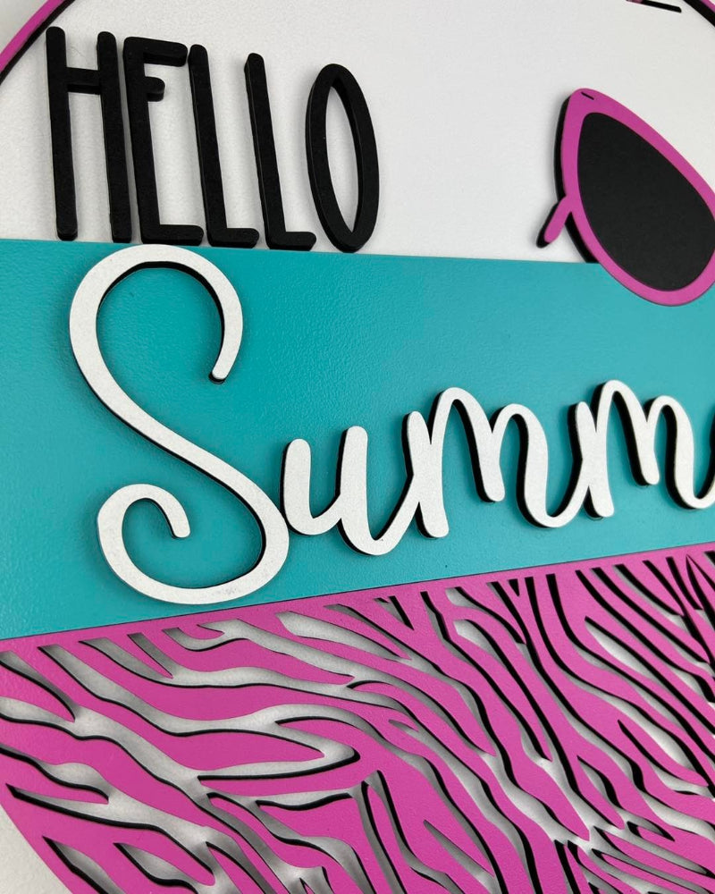 Showing the 3d layers of the finished sign.