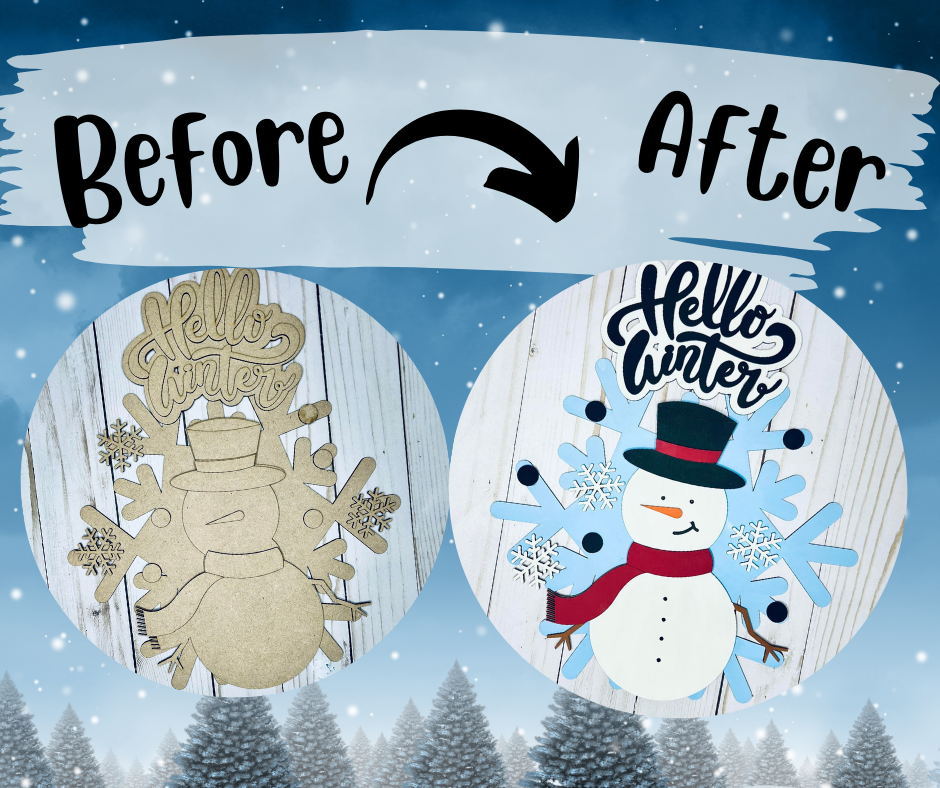 Before and after sample of the sign.