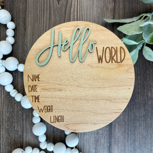 Hello World in green.