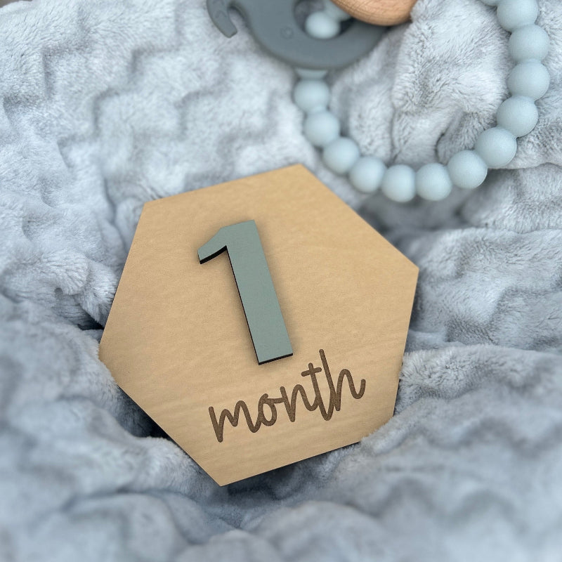 Close up photo for the monthly milestone photo prop.