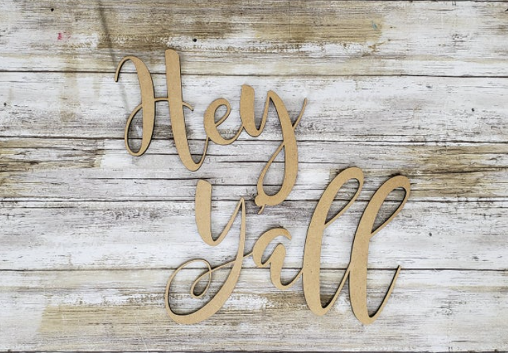 Unfinished DIY sign for crafters that you will receive.